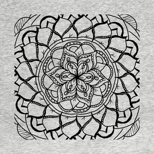 Classic Black and White Mandala by lilydlin